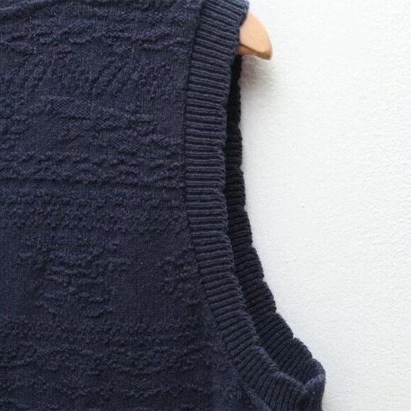 Vintage Northern Reflections Knit Button Up Sweater Vest Grannycore 90s Navy - Picture 6 of 9